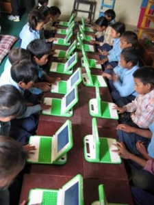 Children in Nepal using E-Paati. Photo by OLE Nepal